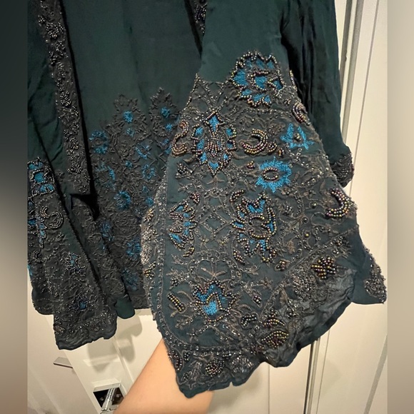 Free People Teal Embroidered Kimono - Picture 3 of 8